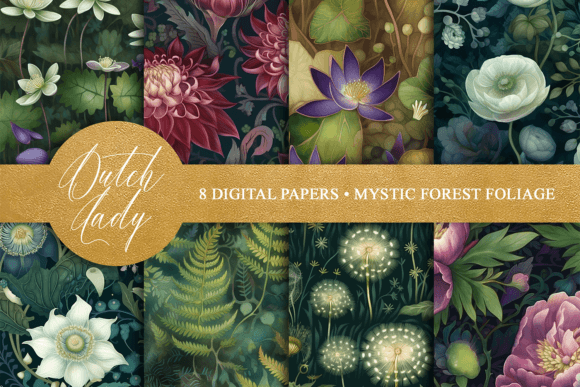 Download Mystic Forest Foliage Seamless Patterns - Seamless Collection