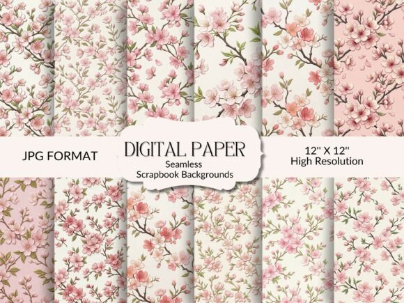 Download Seamless Cherry Blossom Patterns - Seamless Collection