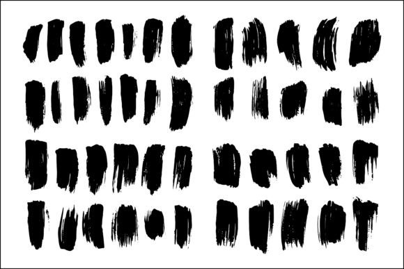 Download Abstract Brush Strokes Silhouette Set - Abstract Collection