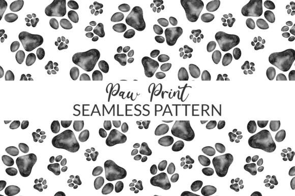 Download Black Paw Print Seamless Pattern Paper - Seamless Collection