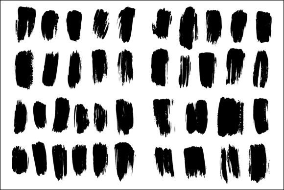 Download Abstract Brush Strokes Silhouette Set - Abstract Collection