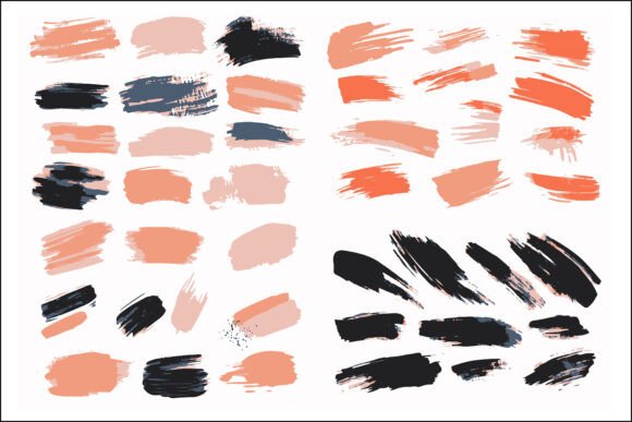 Download Abstract Brush Strokes Silhouette Set - Abstract Collection