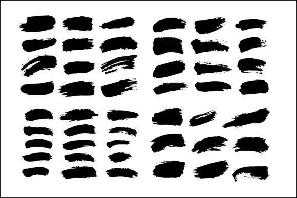 Download Abstract Brush Strokes Silhouette Set - Abstract Collection