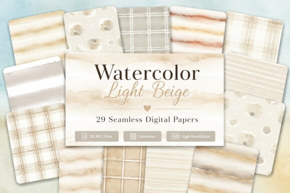 Download Watercolor Light Beige Seamless Pattern - Seamless Collection