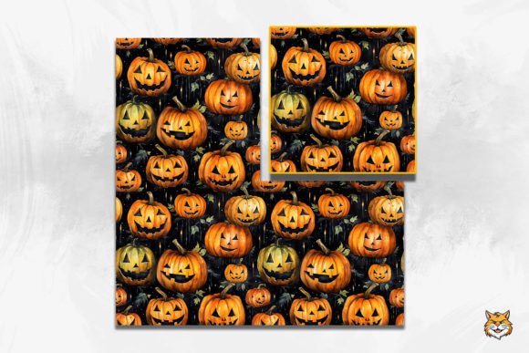 Download Ghoulish Pumpkin Seamless Pattern - Seamless Collection