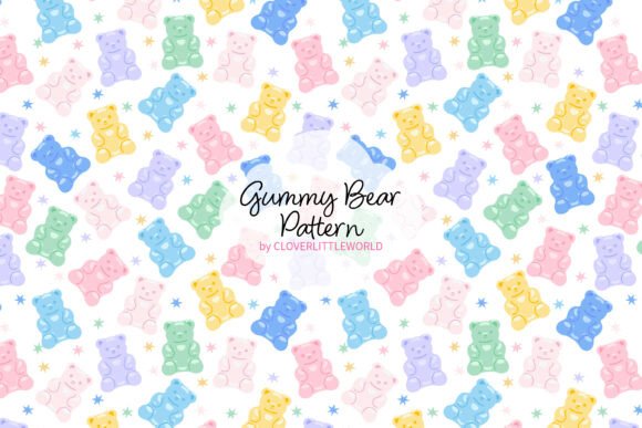 Download Cute Gummy Bear Candy Seamless Pattern - Seamless Collection
