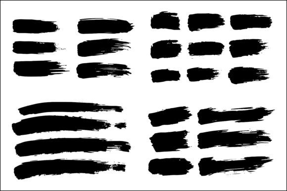 Download Abstract Brush Strokes Silhouette Set - Abstract Collection