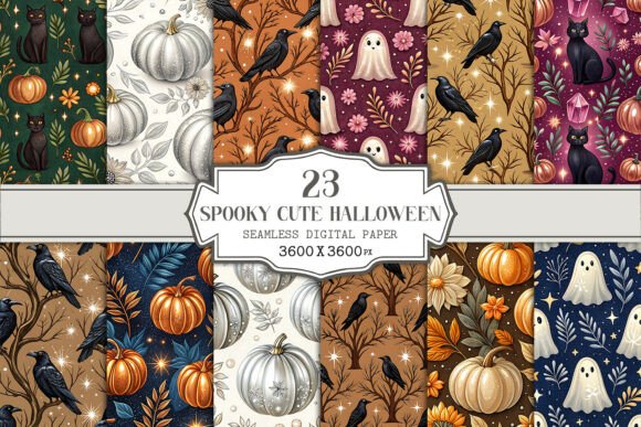 Download Spooky Cute Halloween Digital Paper - Halloween digital paper Collection