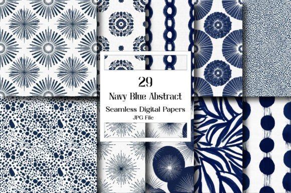 Download Navy Blue Abstract Pattern Digital Paper - Abstract Collection