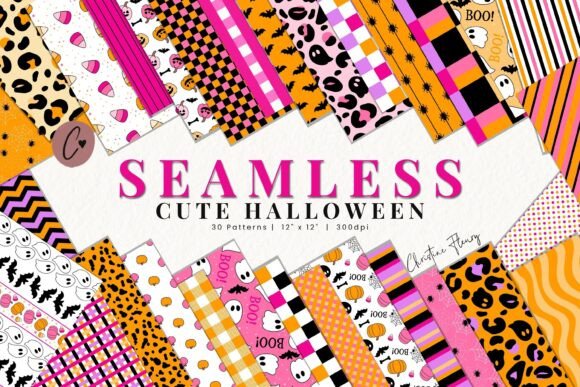 Download 30 Seamless Cute Halloween Digital Paper - Seamless Collection