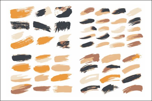 Download Abstract Brush Strokes Silhouette Set - Abstract Collection