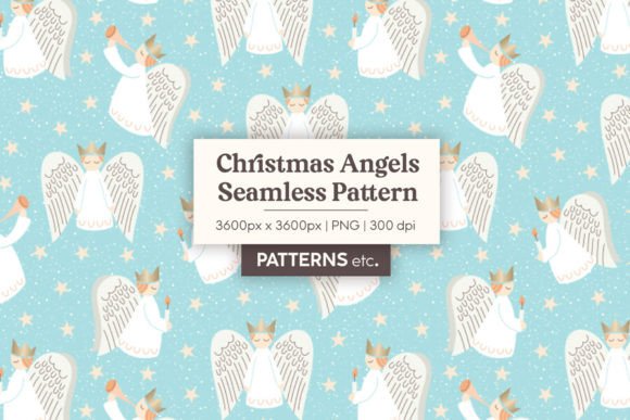 Download Scandi Christmas Angles Seamless Pattern - Seamless Collection