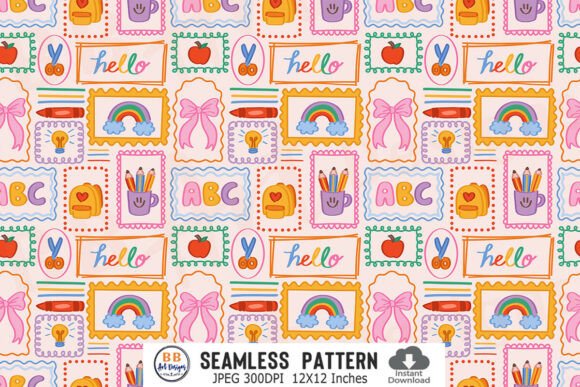 Download Preppy Back to School Pattern Seamless - Seamless Collection