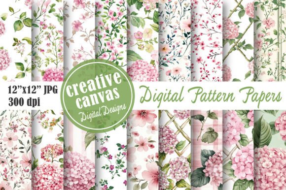 Download Pink Hydrangea &amp; Cherry Blossom Seamless - Seamless Collection