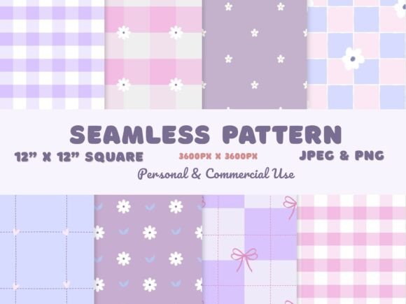Download Purple Pink Seamless Pattern Flower Bow - Seamless Collection
