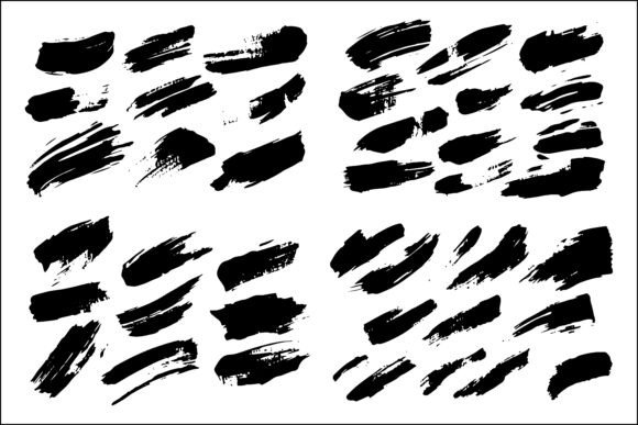 Download Abstract Brush Strokes Silhouette Set - Abstract Collection