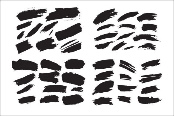 Download Abstract Brush Strokes Silhouette Set - Abstract Collection