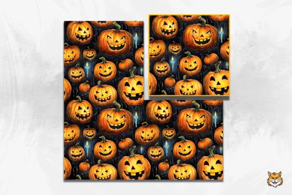 Download Ghoulish Pumpkin Seamless Pattern - Seamless Collection