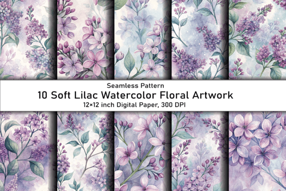 Download Soft Lilac Watercolor Floral Artwork - Lilac Collection
