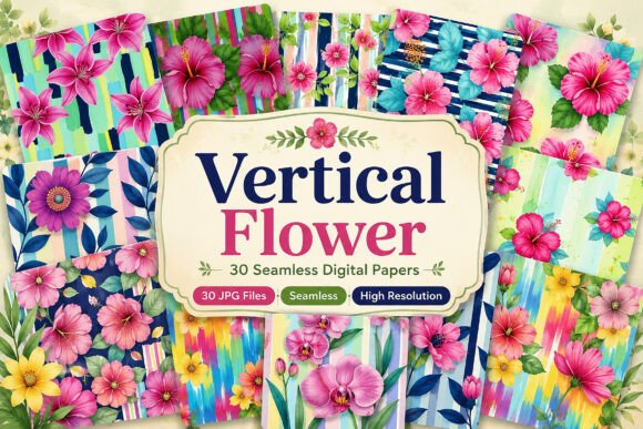 Download Vertical Flower Seamless - Seamless Collection