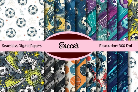 Download Soccer Seamless Digital Paper - Seamless Collection