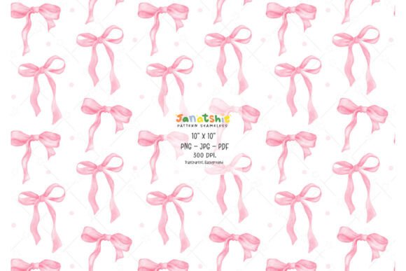 Download Coquette Pink Ribbon Bow Seamless PNG - Seamless Collection