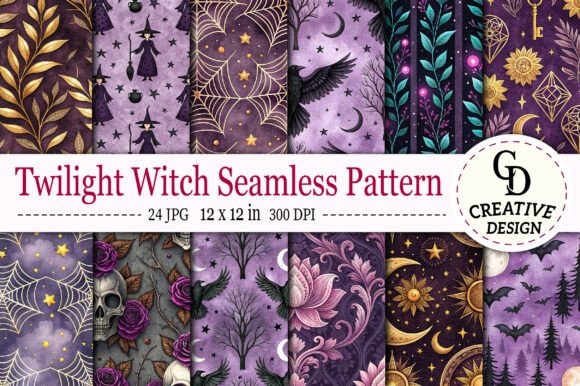 Download Twilight Witch Seamless Pattern - Seamless Collection